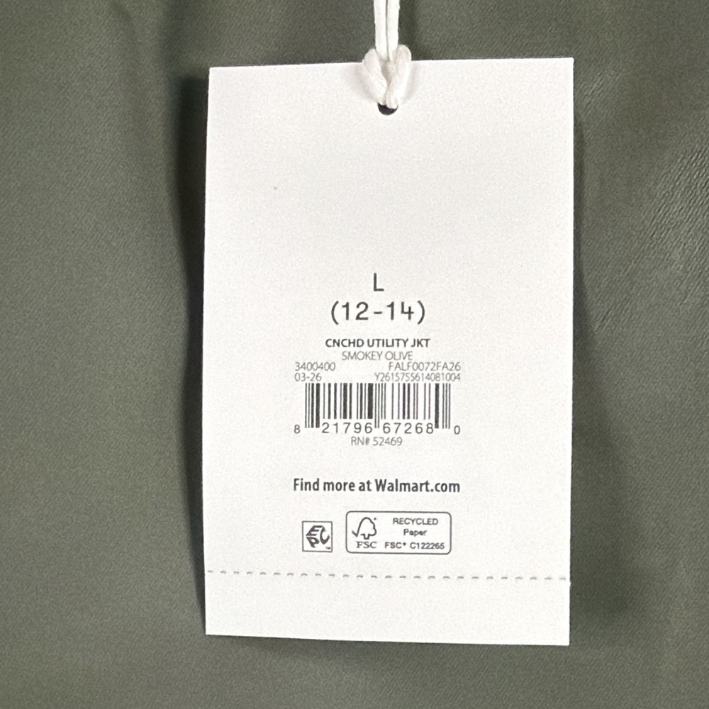 Free Assembly Utility Jacket with Removable Hood - Olive Green - Women's L - Picture 9 of 12